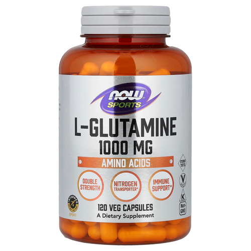 NOW Foods, Sports, L-глютамин, 1000 мг, 120 растительных капсул