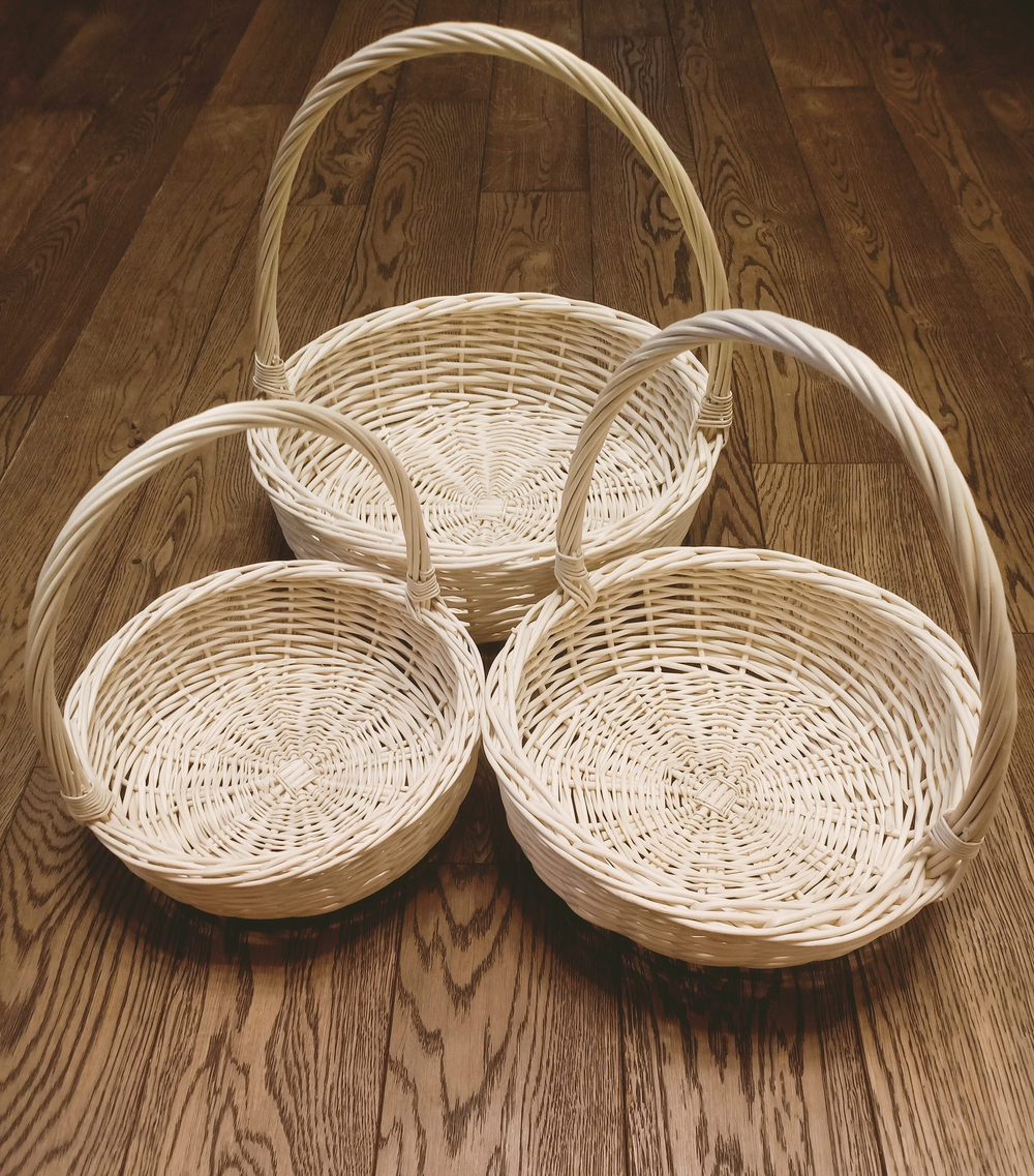 Набор плетеных корзин 3 штуки