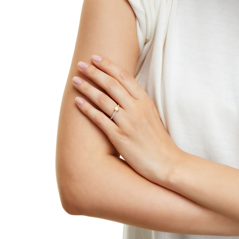 Кольцо Мини Сердце – Светло-зелёное