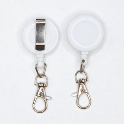 Ретрактор (рулетка) для брелка Москвёнок с карабином белый