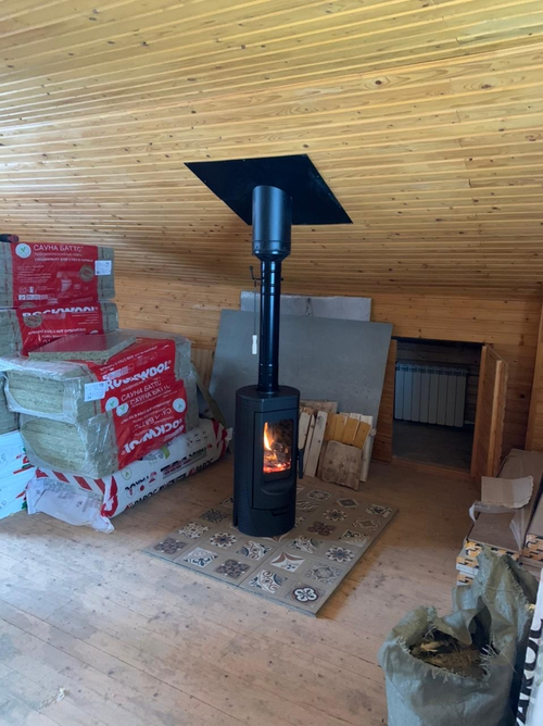 Монтаж печи с дымоходом