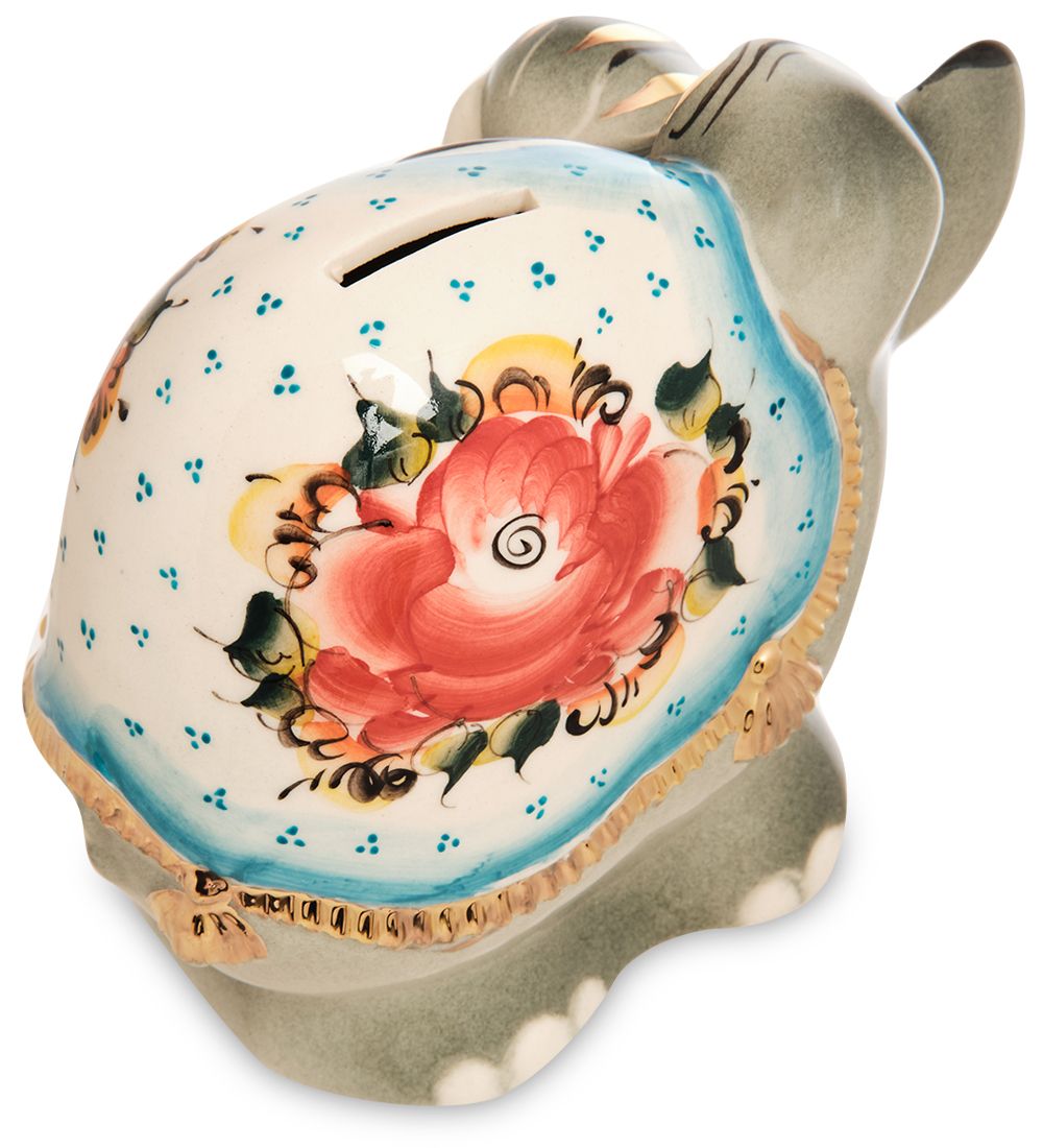 ГЛ- 666/2 Фигурка «Слон» цв. Золото (Гжельский фарфор)