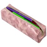 Пенал-косметичка BRAUBERG, экокожа, "Luxury", с эффектом позолоты, розовый, 21х5х6 см, 228997