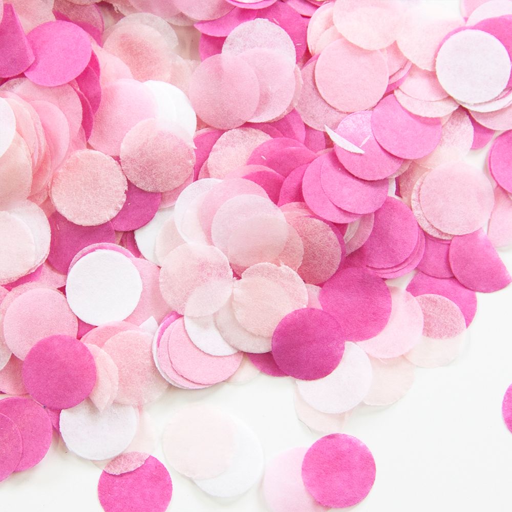 Конфетти тишью Круг, Розовый микс, 1 см, 50 г.