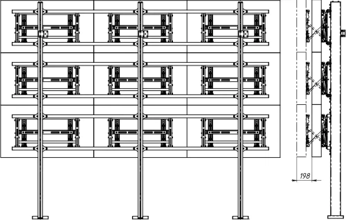 Мобильная стойка для видеостены 3х3 EliteBoard EW-5533PFW