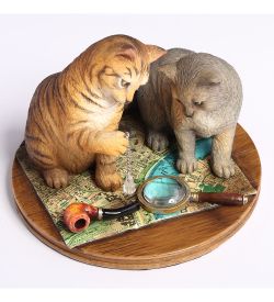Veronese WS-1353 Статуэтка «Пара котов - Purrlock Holmes» (Лиза Паркер)