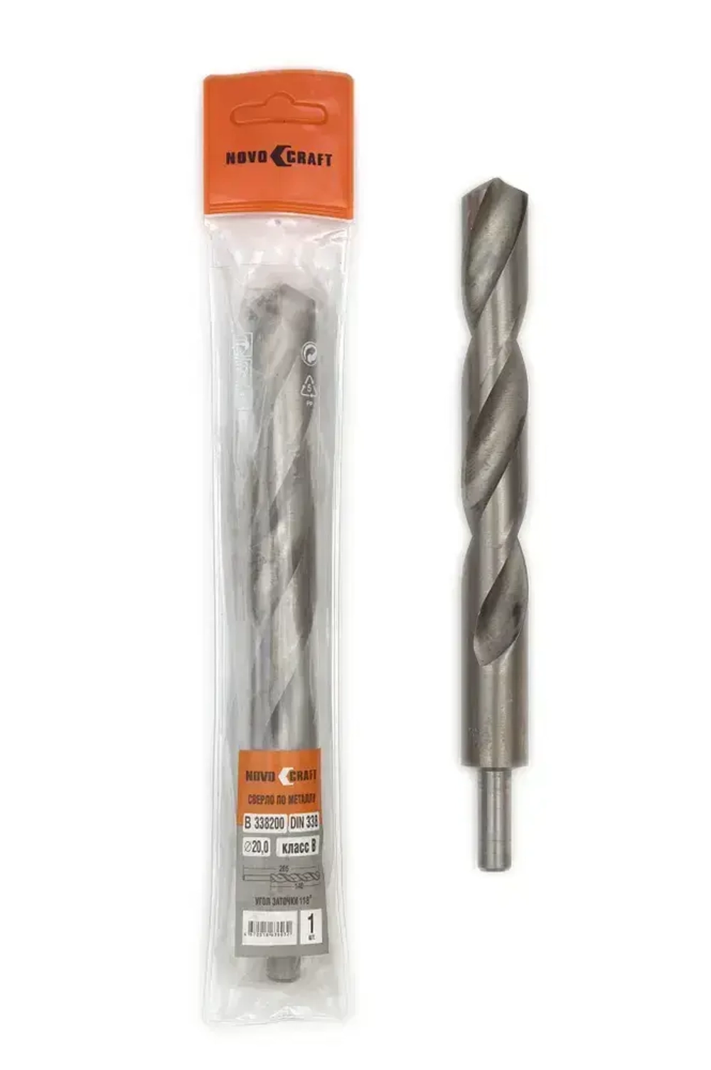 Сверло по металлу 20,0 мм Novocraft Sand хвостовик 10 мм, DIN 388, уп. 1 шт.