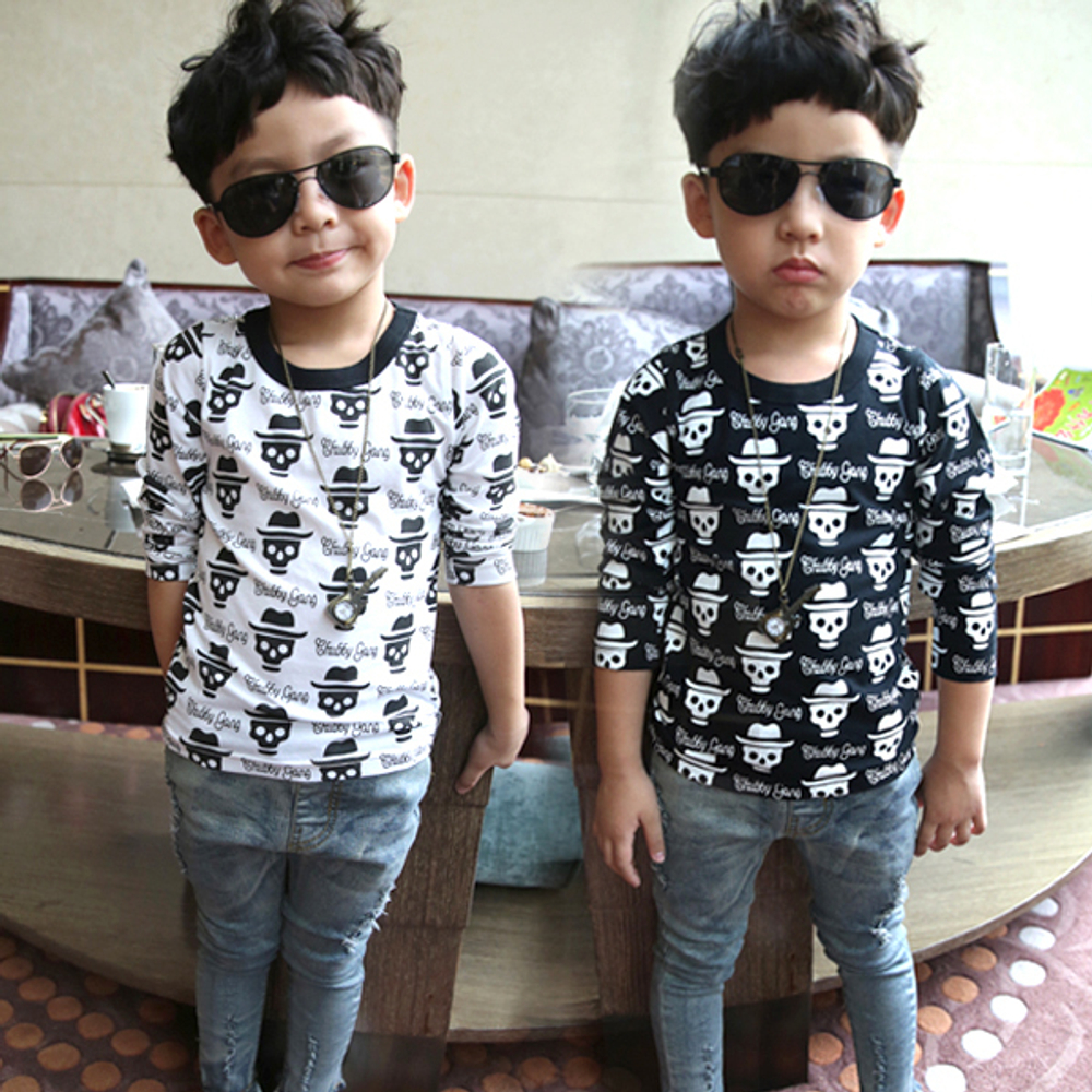 Лонгслив детский с принтом черепа