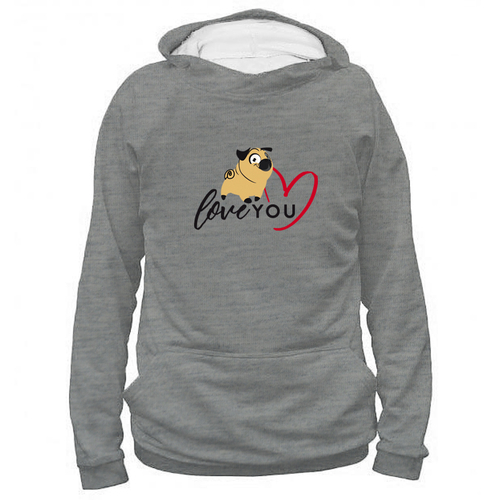 Толстовка "Мопс - love you"