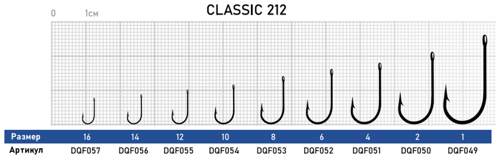 Крючок Dunaev Classic 212 # 6 (упак. 8 шт)