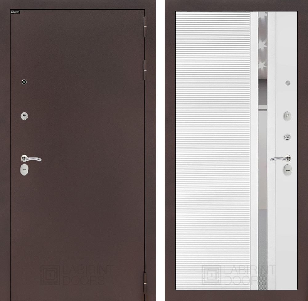 Дверь Входная Лабиринт CLASSIC антик медный 31 Белый софт