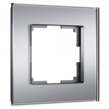 Рамка на 1 пост Senso (серебряный, стекло soft-touch)