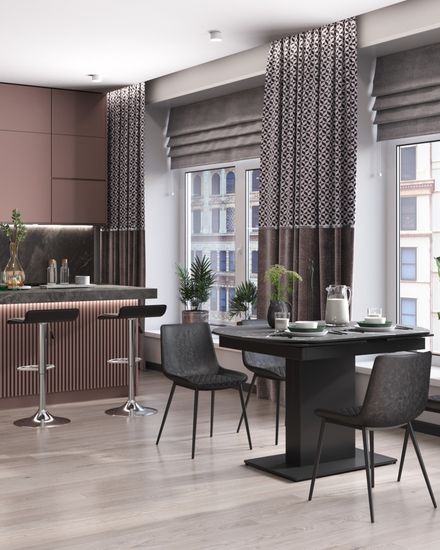 Стол обеденный Ceramic раскладной 120-180*90 керамика темная