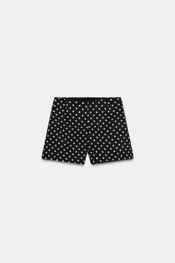 ZARA ШОРТЫ С ВЫСОКОЙ ПОСАДКОЙ, ЧЕРНЫЙ/ЭКРЮ