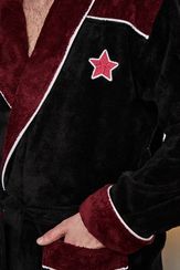 Халат мужской CHAMPIONS Черный/бордовый POLENS Турция