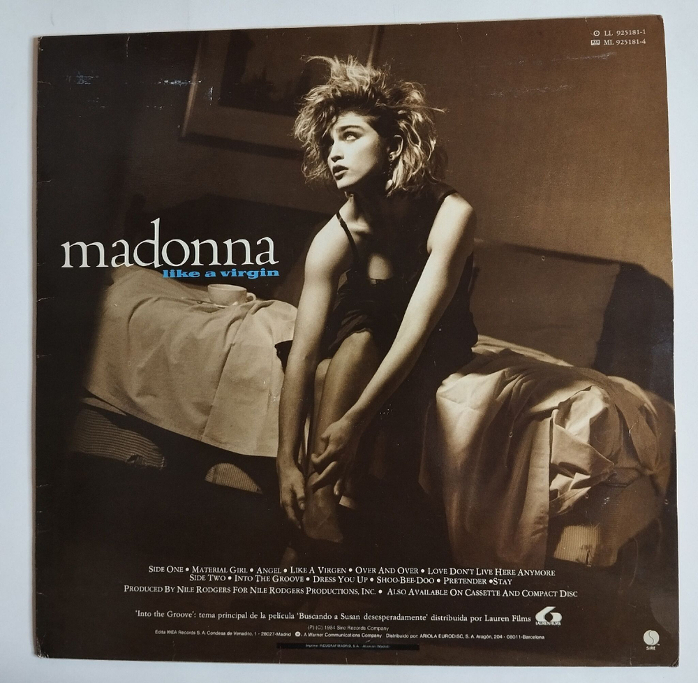 Винтажная виниловая пластинка LP Madonna Like A Virgin (Spain 1985)