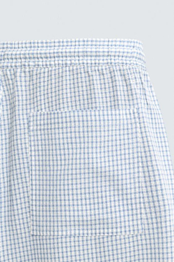 ZARA БРЮКИ RELAXED FIT В КЛЕТКУ, НЕБЕСНО-ГОЛУБОЙ