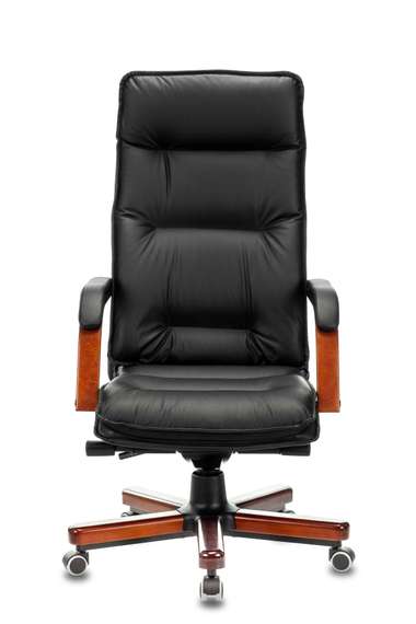 Кресло руководителя Бюрократ T-9927WALNUT черный кожа крестов. металл/дерево