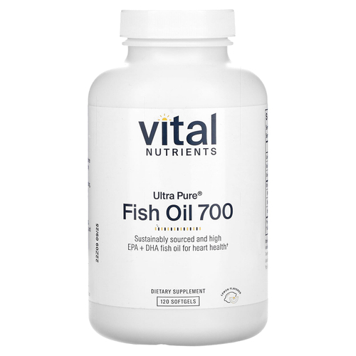 Vital Nutrients, ультрачистый рыбий жир 700, со вкусом лимона, 120 капсул