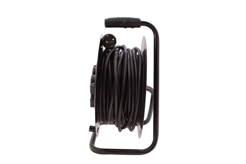 Удлинитель силовой 30 м, 16А, тип УХз16,  КГ 3 x 2.5 мм, на стальной катушке, 4 розетки Сибртех