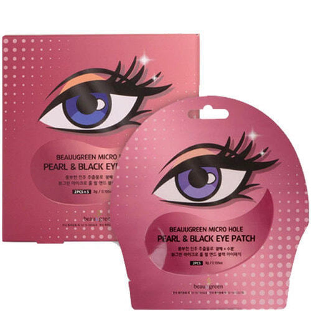 Гидрогелевые патчи с жемчугом и трюфелем BEAUUGREEN Micro Hole Pearl &amp; Black Eye Patch 1 пара