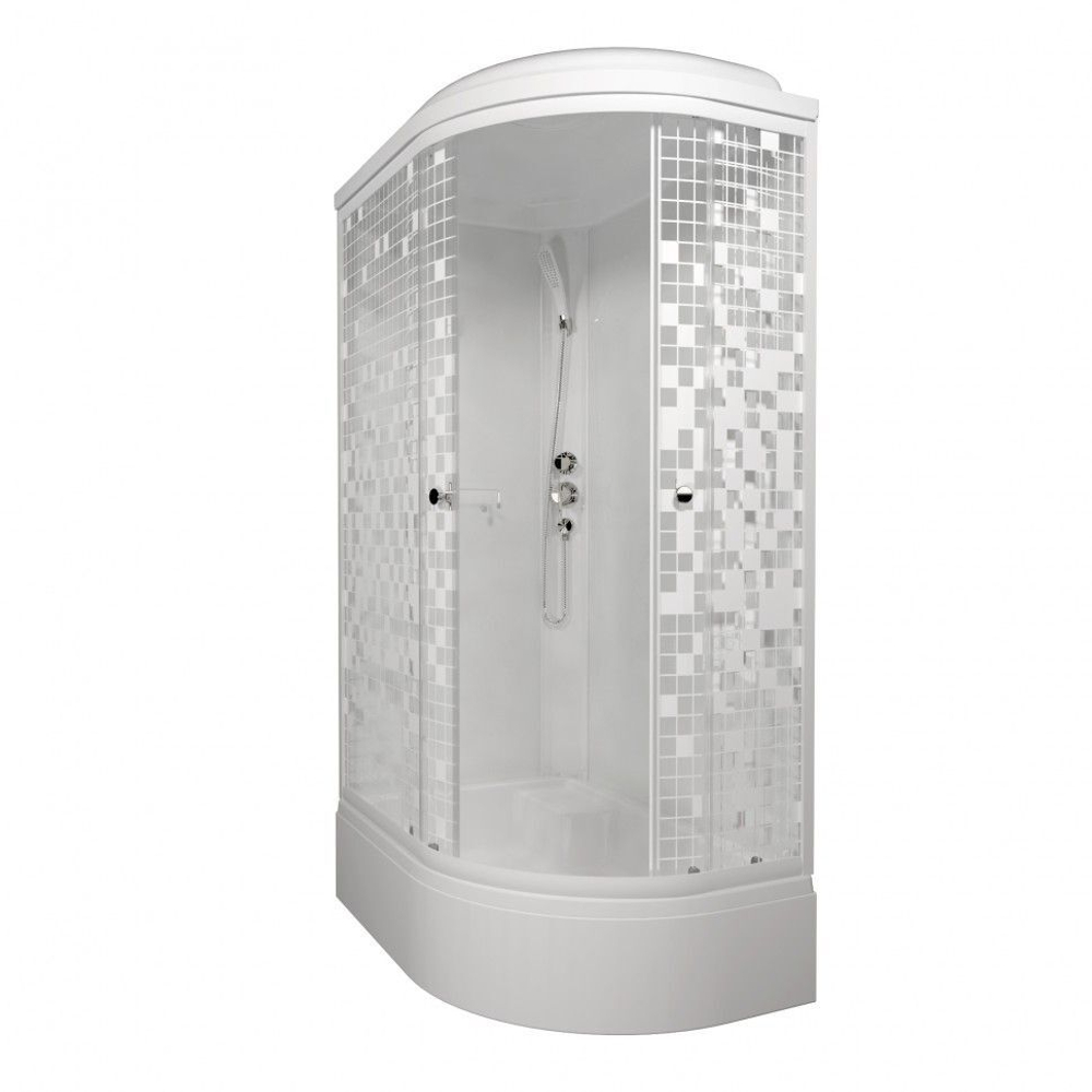 Душевая кабина DIONRIA (120х80) стекло с узором, поддон средний, левосторонняя