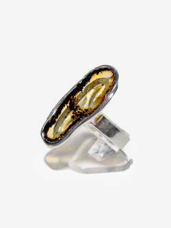 Уникальный комплект из серебра с цельным Калининградским янтарем, серебро 925 пробы