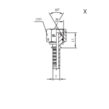 Фитинг DN 20 DKM (Г) 26x1.5 (штифтованная гайка) (o-ring)