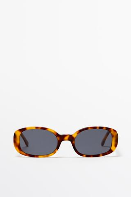 Massimo Dutti Овальные солнцезащитные очки под черепаху, голубой