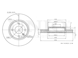 Диск тормозной передний UNIO BRD-20238