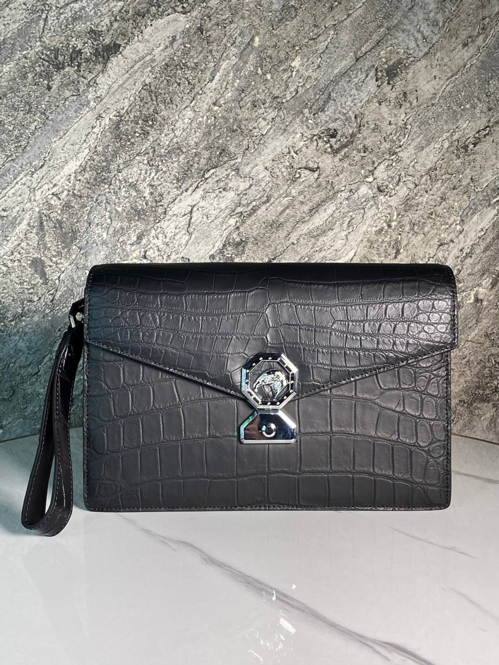 Клатч из кожи крокодила Stefano Ricci