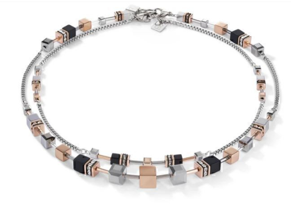 Колье-трансформер 4-in-1 сотуар Coeur de Lion Rosegold-Silver 5008/10-1631