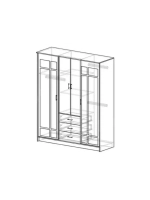 Шкаф-купе дуб Вотан с зеркалом 4 лвери