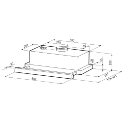Встраиваемая вытяжка Krona KAMILLA TK 600 INOX (1 мотор)