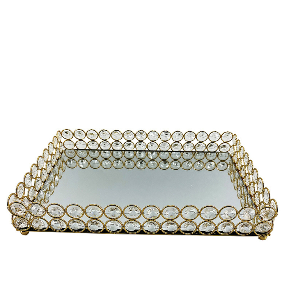 Подставка для предметов 25см Kassatex Crystal Round Gold