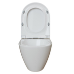 Унитаз подвесной безободковый WAVE WEST Tornado3.0 сид. дюропласт, м/л, быстр, БЕЛЫЙ глянец (L)