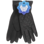 Перчатки женские с утеплителем стеганные «Merola», цвет черный, размер 23*8,5см, (пакет с подвесом)