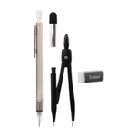 Готовальня Basir 8 предметов в пластиковом футляре, серия "Классика", циркуль с запасными частями + набор пластиковых линеек