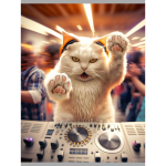 Тетрадь А4 96л клетка "Пушистый диджей" (Эксмо)