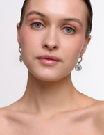 Серьги "Crystal Sun White" с перламутром Silver