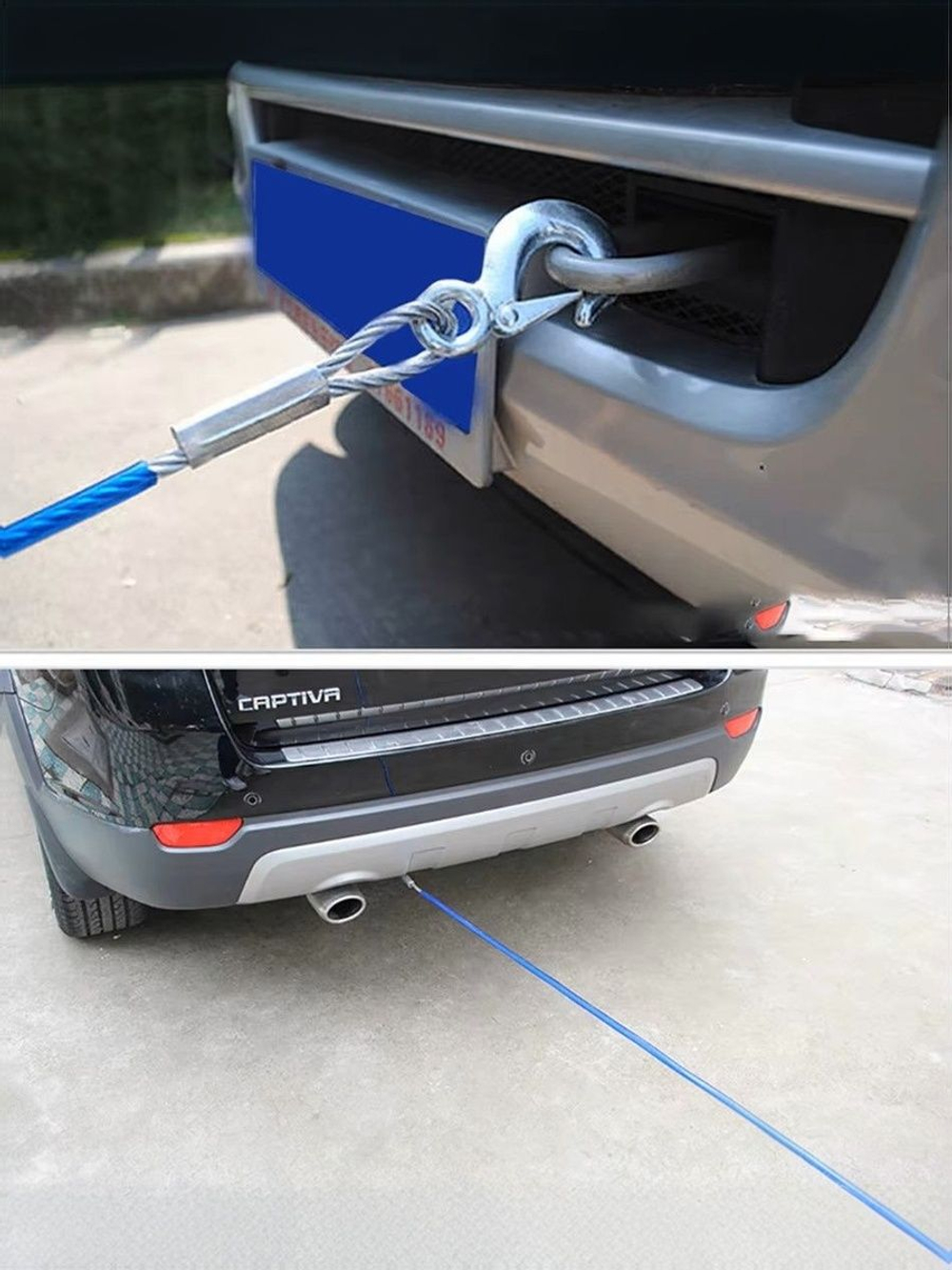 Трос буксировочный для автомобиля стальной в оплетке, 2 крюка, толщина 10 мм, 5 тонны, 4 метра