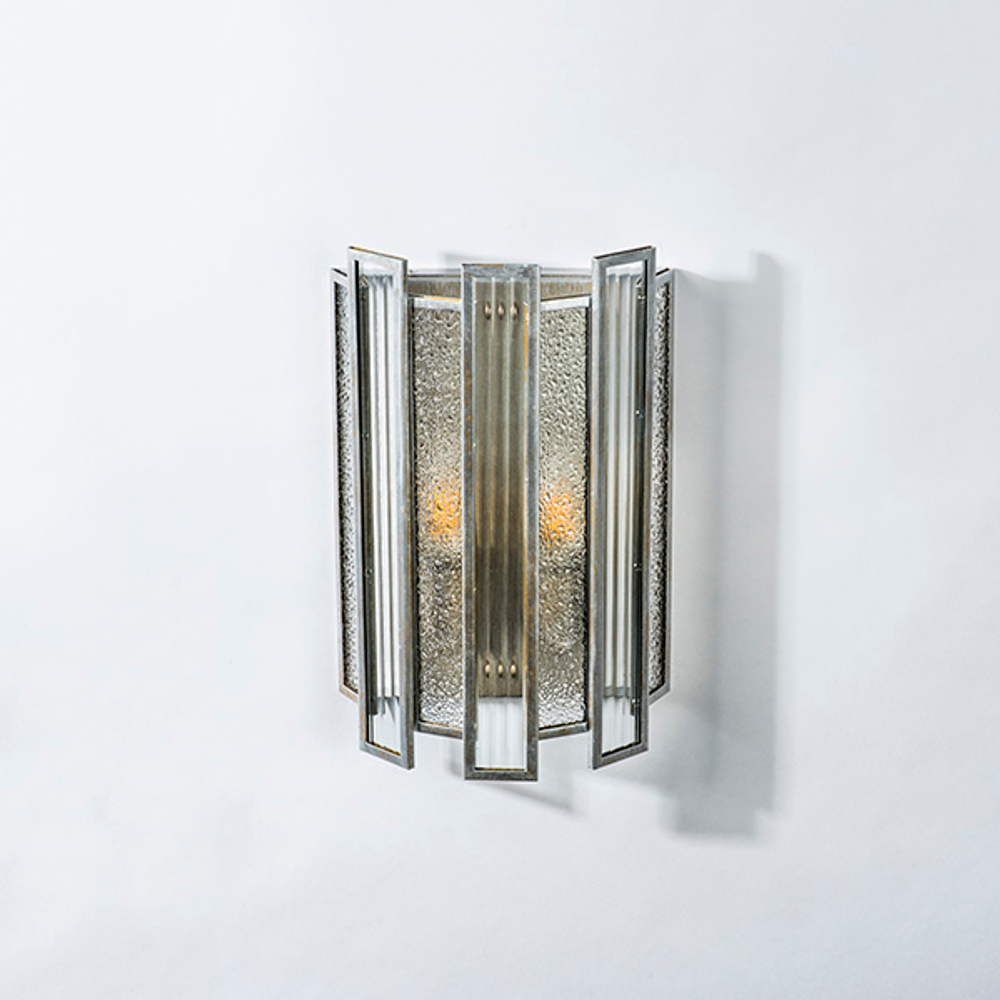 712624 Бра AGAVE 2х40W E14 СЕРЕБРО С ПАТИНОЙ/ПРОЗРАЧНЫЙ