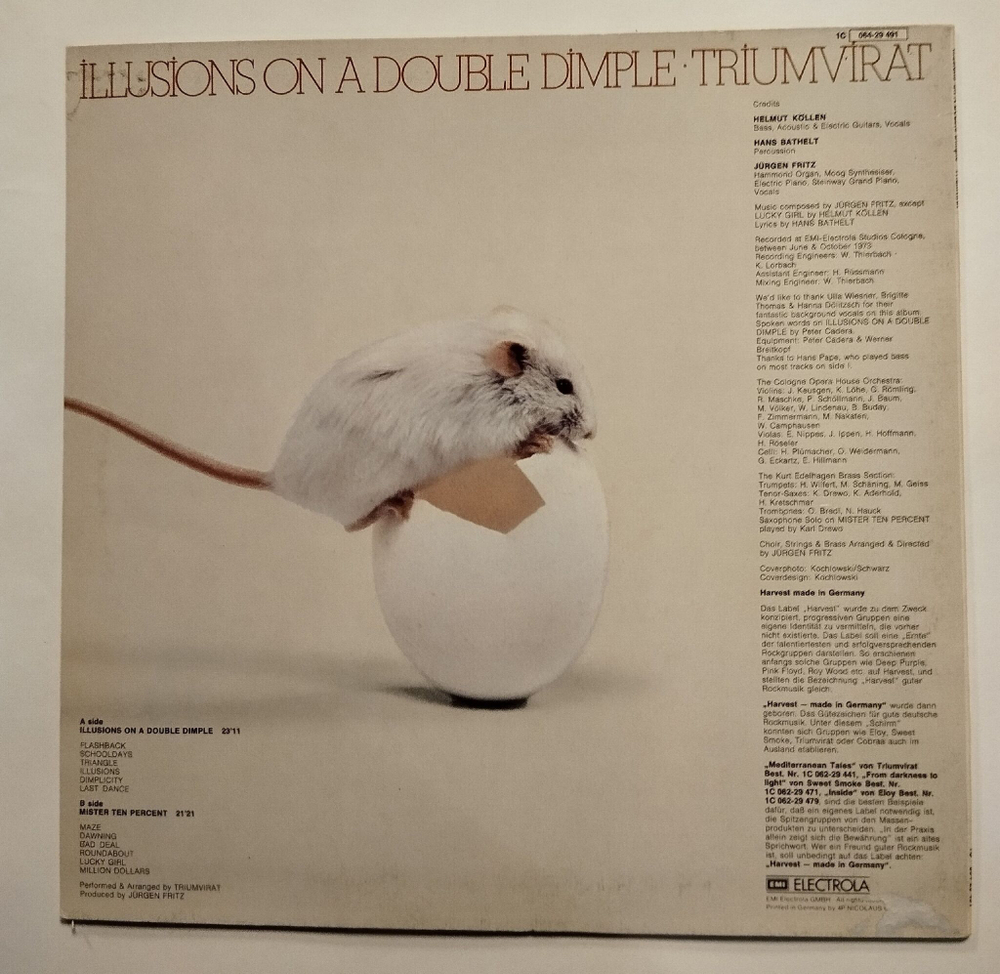 Винтажная виниловая пластинка LP Triumvirat Illusions On A Double Dimple (Germany 1977)
