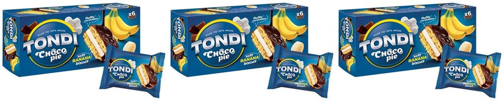 Tondi Choco Pie пирожное 3 упаковки по 180 г