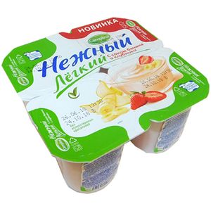 ЙОГУРТ НЕЖНЫЙ ЛАЙТ БАНАН КЛУБНИКА 0.1% 95ГР CAMPINA