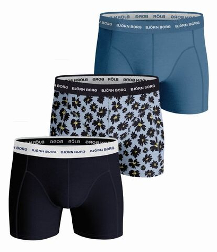 Боксерки теннисные Bjorn Borg Shorts Sammy BB Fourflower 3P - skyway