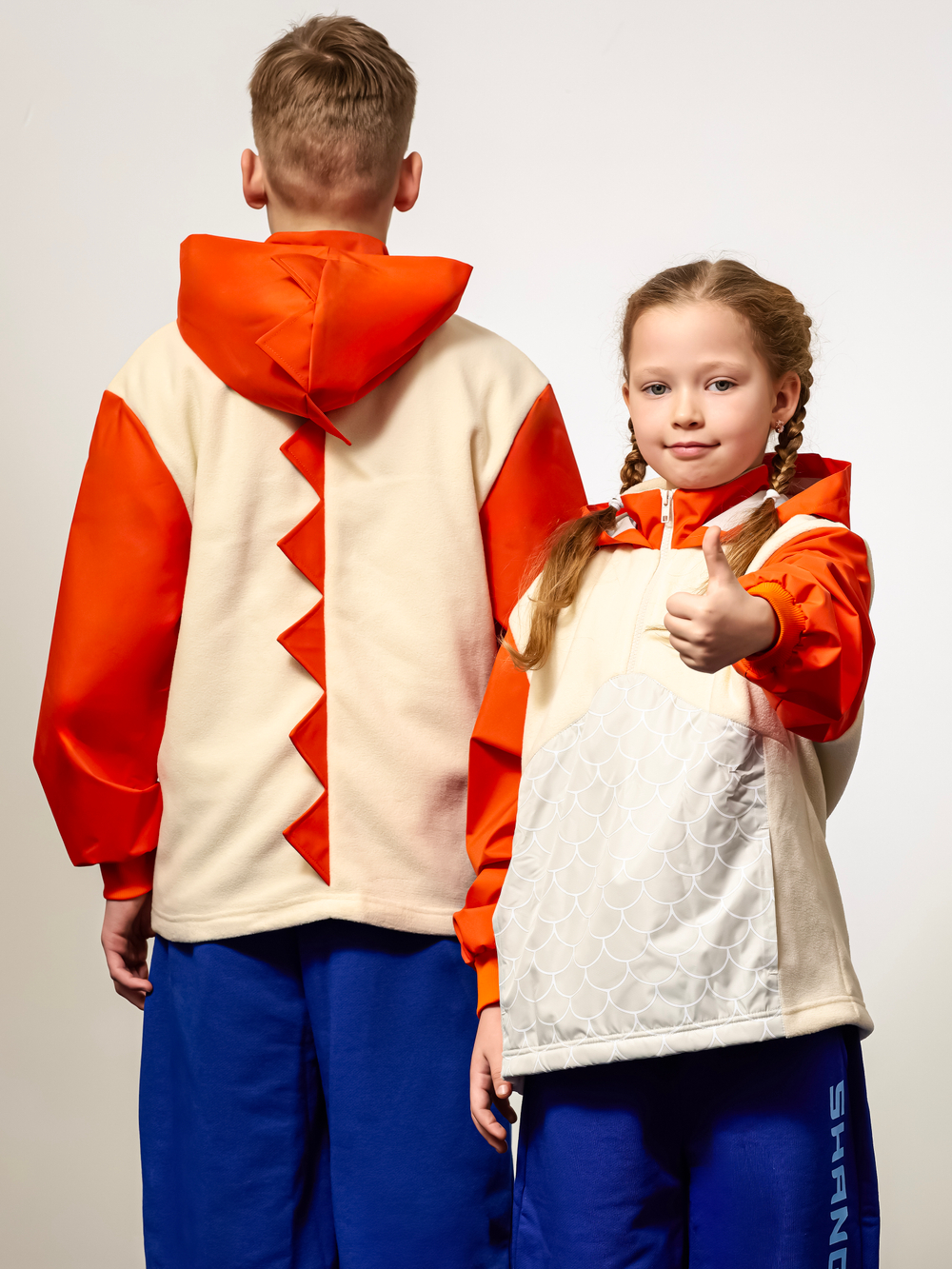 Анорак детский молочно-оранжевый