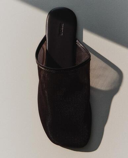 ZARA HOME ТУФЛИ-МЮЛИ НА ПЛОСКОЙ ПОДОШВЕ, КОРИЧНЕВЫЙ