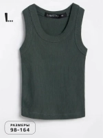 Темно-зеленая майка детская базовая