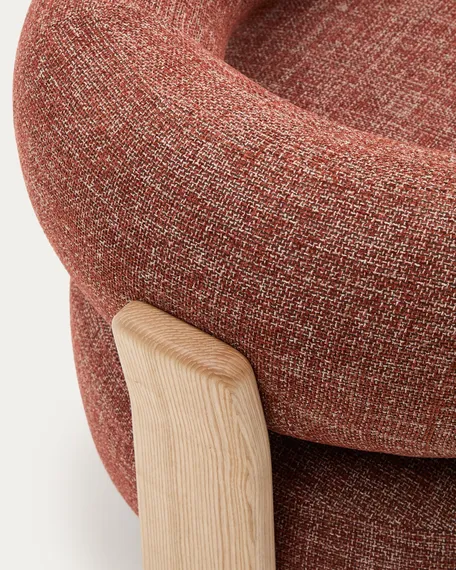 Кресло Granite на 3 ножках, терракотовый шенилл, ножки светлый ясень